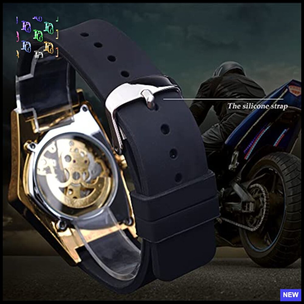 Automatic Mechanical Skeleton Watch With Triangle… - image 5